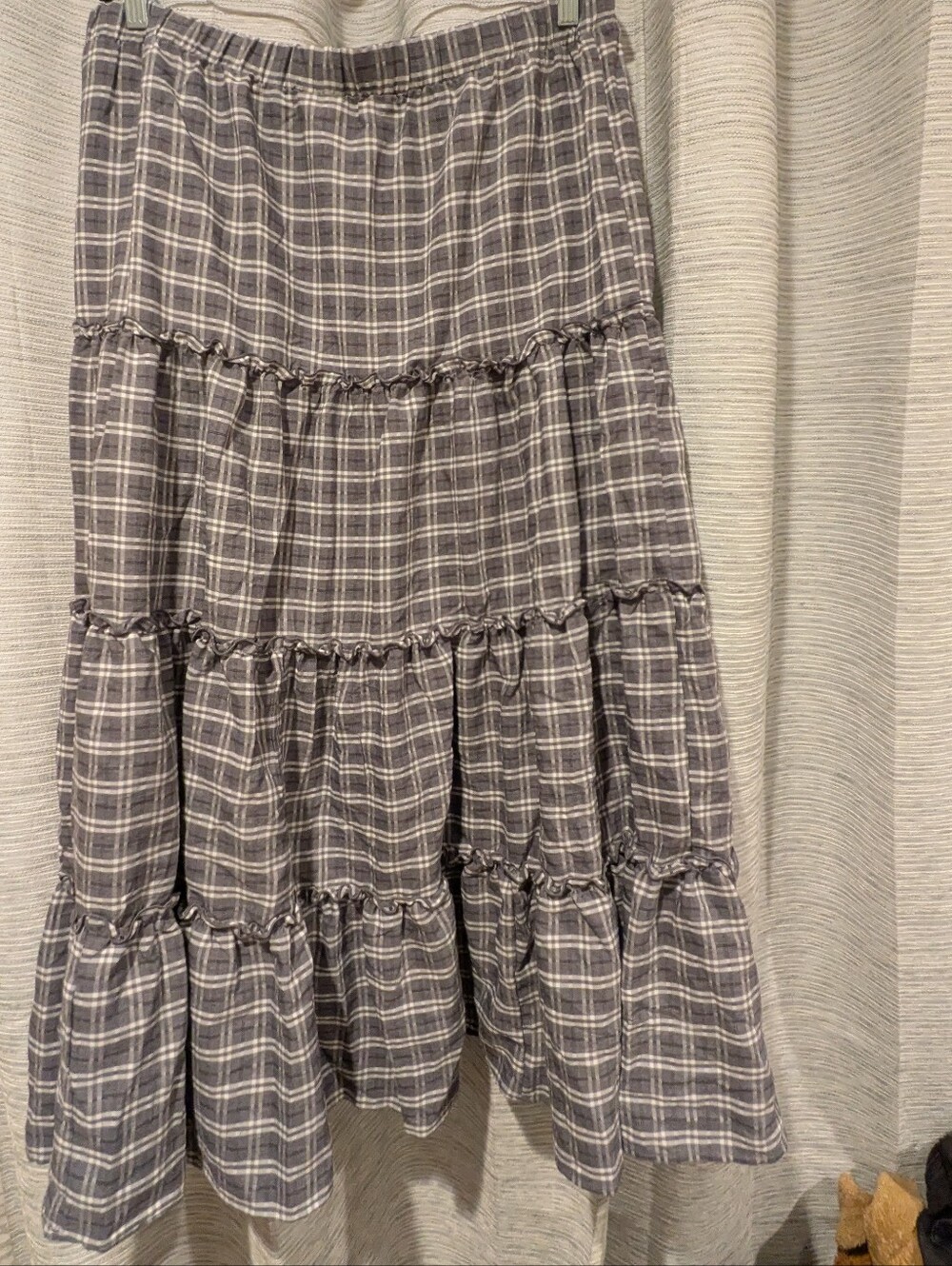 wild fable Gray Plaid Tiered Maxi Skirt - XL - Picture 6 of 7
